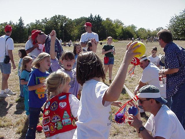 Playing game at fall campout 1.JPG